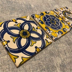 Portugal Tiles Hand Painted Floral Ceramica Azulejos